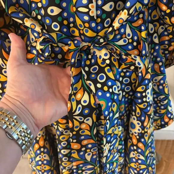 La DoubleJ Silk Kimono Caftan Dress Made In Italy With Mantero Dress - Picture 10 of 15